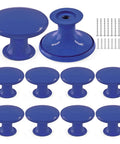 Fresh Royal Blue Metal Round Drawer Knobs 10 Pack For Kitchen Cabinets And Bedroom Dressers Sleek Hardware Pulls with screws.