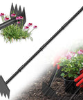 Two In One Weed Puller And Garden Hoe With A 60 Inch Long Handle Heavy Duty Stainless Steel Triangle Hoe for weeding in garden.