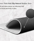 Close-up of the 3mm thick anti-slip rubber base of White Sublimation Blank Mouse Pads 10 Pack With Non Slip Rubber Base For Heat Press Transfer And DIY Crafts, 26x21x0.3 cm, Perfect For Printing Personal Images On Computer Desk Mats.