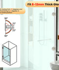 Brushed Nickel 90 Degree Glass Shower Door Hinge In SUS304 Stainless Steel Built To Last Rustproof And Corrosion Resistant diagram