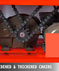Detailed view of widened and thickened chains in Electric Pipe Bender Kit With Nine Round And Eight Square Dies 1.5KW 110V Copper Coil Motor.