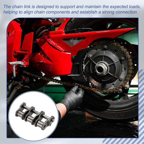 Durable Manganese Steel ISO DIN 20B-3 Offset Half Link For Heavy Duty Roller Chain With 31.75mm Pitch And 2 Inch Long Connector Pin shown in motorcycle repair.