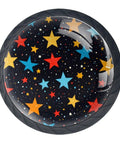 Colorful Stars Pattern Crystal Glass Drawer Knob Set Dope Circle Shape Cabinet Pulls With Screws For Home Office Dresser Cupboard 4 Pieces Easy Install Snazzy Modern Hardware