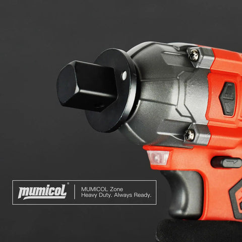 Close-up of an impact tool with Low Profile Impact Socket Adapter Set attachment visible, showing durable design and CRMO steel construction.