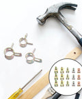 Vaguelly Spring Clamp Kit Galvanized Zinc 100pcs Assorted Inner Diameters 5mm-9mm Secure Pipe Hose Locks For Cars Home Repair Preventing Coolant Fuel Leaks Durable Anti Rust Clamping Power, spring hose clamps with tools