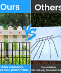 22 Pack No Dig Animal Barrier Fence Panels 16 Inch High With 1.5 Inch Gap Great For Dogs And Rabbits Backyard Pet Fence For Garden And Outdoor Landscaping 22 Feet Total Length Easy Install, comparison of thick and thin metal and crossbars.