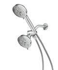 High Pressure Dual Shower Head With Handheld Spray Eight Settings Chrome Finish Three Way Diverter Lets You Run Separate Or Combined Flow For A Custom Spa Like Shower Experience