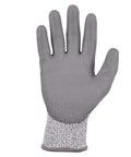 ProFlex 7030 Cut Resistant Work Gloves ANSI A3 with PU Coated Palms for flexible no slip grip, shown in gray medium size.