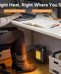Ceramic Personal Space Heater For Office Desk And RV under desk providing warmth, fast 3 second ceramic instant heat, 1000W and 700W