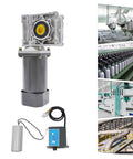 Beefy Worm Gear Motor With Speed Controller 110V 370W Heavy Duty AC Gear Reducer with industrial applications shown