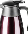 68Oz Ceramic Liner Thermal Carafe With Vacuum Insulation, stainless exterior, close-up of easy pour spout detail