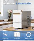 V2.0 Nugget Ice Maker Delivers Chewable Pebble Ice Fast On The Counter For Home Or Office Use With Self Cleaning And Energy Efficient Performance 38 Lbs Per Day Pellet Ice Machine Ideal Gift on kitchen counter with included accessories