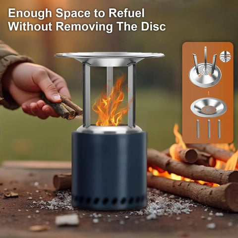 Heat Diverter For Mesa XL Fire Pit With 3 Detachable Legs In 304 Stainless Steel Captures And Redirects Warmth, Expands Heat Radius