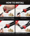 Installation steps for Rivet Nut Tool Kit With 16 Inch Heavy Duty Rivet Nut Tool 12 Mandrels Metric And SAE 230 Nuts.