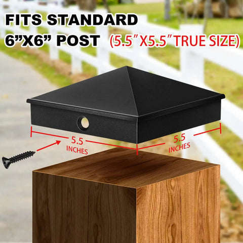Aluminum Pyramid Post Caps For 6x6 Deck Posts Black 8 Pack With Screws Built Tough Outdoor Fence And Mailbox Dock Wood