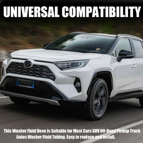 Car showcasing All In One Universal Windshield Washer Hose Kit With 4 Meter Tubing And 12 Connectors for easy installation.