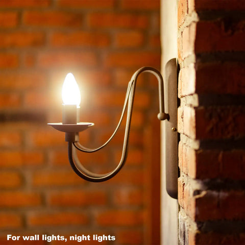 15W Himalayan Salt Lamp Bulbs 12 Pack Dimmable E12 Base Replacement for wall lights against brick wall