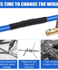 Must Have Ten Piece 10 AWG Wire Connector Nut Kit With Brass Splicing And Quick Wiring Connection Terminals 80 Amp Circuit Connector includes images of wiring problems such as leakage, laborious connections, and winding tape falling off.