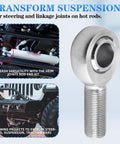 Beefy Heim Joint Rod End Bearing Kit For Panhard Suspension Right Hand Thread Half Inch By Twenty 2 Pack Heavy Duty Weld In Fit Easy Install Durable Alloy Construction Upgrade Your Car Steering And Suspension Performance. alloy heim joint rod end with 1/2-20 thread for Panhard suspension
