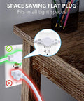 Twin 12 Foot Extension Cord Power Strip With Flat Head Plug And Six Polarized Outlets Six Feet On Each Side From Central Splitter