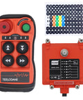 Q400 industrial wireless crane remote control kit: orange handheld transmitter with 4 buttons and receiver