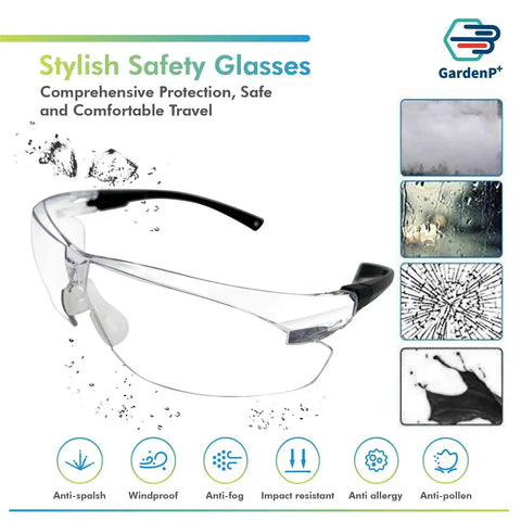 Hella Durable Wraparound Safety Glasses With Anti Fog Scratch Proof Polycarbonate Lenses For Yard Work Lawn Mowing Shooting And Outdoor Adventures, clear lenses