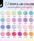 Gel Nail Polish Kit With UV Lamp 24 Vibrant Colors Base Coat Glossy And Matte Top Coats Complete At Home Nail Set chart with 24 colors