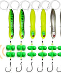 Catfish Float Rig Set With Rattles For Catfishing Tackle Easy Bank Fishing Rig With Circle Hooks And Peg Floats Santee Rig Style Catfish Rig Kit 6 Pack displayed with hooks and floats