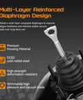 Solid Heavy Duty Vacuum Power Brake Booster Straight Up Direct Bolt On Replacement For Chevy GMC Cadillac 1999 To 2002 showing multi-layer diaphragm design.