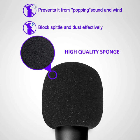 Six Pack Handheld Microphone Windscreens With Pop Filters For Studio And Live Mics Universal Fit on Shure SM58 Beta58A