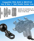 Two Pack Angled Bolt Head Ball Base With One Inch Ball And Ten Millimeter Mounting Hole Aluminum Alloy Mount Ball for motorcycle mirrors