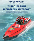 High Speed 2.4 Ghz Electric Turbojet Remote Controlled Racing Boat with LED lights in motion on water