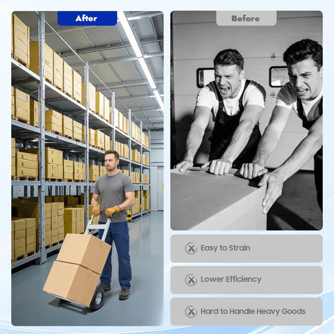 Aluminum Hand Truck Dolly With 9.84 Inch Pneumatic Tires Heavy Duty 500 Lb Capacity Platform Cart For Transport And Moving In Warehouse Home Or Supermarket Easy Glide No Sweat Appliances Furniture Boxes, warehouse use