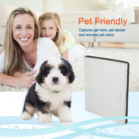 MD1-0022 Replacement Filter Two Pack H13 Grade For Vornado Air Purifier with happy family and pets