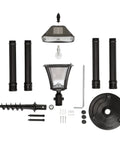 Outdoor Hanging Solar Light For Pergola And Gazebo Pendant Style Solar Lamp in Black Resin with assembly components