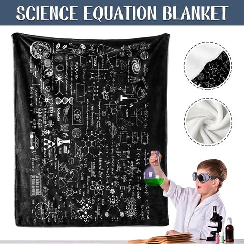 Chalkboard Math And Physics Equations Blanket For Couch And Bed Ultra Soft Flannel Throw Lightweight Cozy Plush 60x50