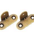Solid Brass Corner Brackets Set Of Four Antique Bronze Furniture Edge Protectors showing two brackets with holes for mounting.
