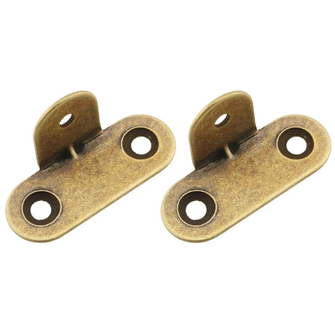 Solid Brass Corner Brackets Set Of Four Antique Bronze Furniture Edge Protectors showing two brackets with holes for mounting.