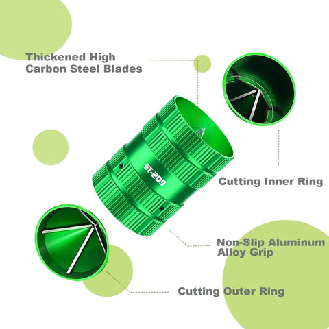 Copper Pipe Reamer And Deburring Tool For PVC And Copper Pipes with sharp blades and comfy grip, detailed view