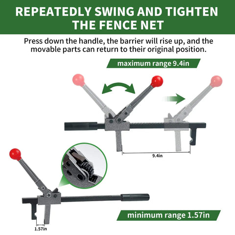 Chain Link Fence Stretcher Heavy Duty Ratcheting Wire Fence Tightener And Puller With Forged Steel Construction And Anti Rust Coating