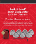 Bullet Comparator Basic Set for Lock N Load to Measure Seating Depth from Ogive to Base on Loaded Rounds with Seven Inserts