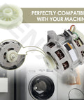 No Sweat Replacement Washing Machine Motor Pulley For Whirlpool Models 2 5/16 Inch Diameter with motor in washing machine setup.