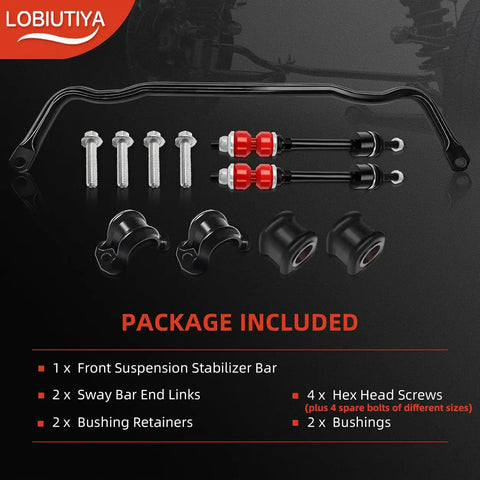 Front Sway Bar Kit 36mm with PU End Links for Ram 1500 4WD 2009-2022 Includes Bushings, Retainers and End Links for a Beefed-Up Ride and Tighter Handling Fits Dodge Ram Classic 1500 2019-2022 Suspension Upgrade, 36mm sway bar, bushings, links