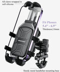 Beefy Heavy Duty Motorcycle Phone Mount With Vibration Dampener And Anti Shake Handlebar Cradle for 5.4 to 6.9 inch phones