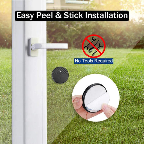 Ultra Slim Glass Break Alarm For Windows And Doors 125 dB Vibration Sensor Detector Anti Theft Home Security Kit Adjustable Sensitivity No False Alarms 4 Pack Black peel-and-stick on window