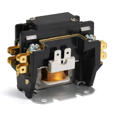 One Pole 24V Air Conditioner Contactor With 32 Amp FLA Heavy Lug Terminals And Quick Connect 600V Rated For Condenser Or Compressor Control