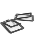 16 Degree Tilt Desktop Speaker Stands For Small 2 To 3 Inch Monitors Black Pair With Foam Padding visibly angled on a white surface