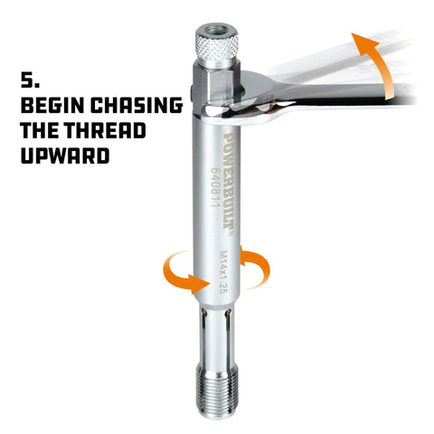 Back Tap Spark Plug Thread Repair Tool For 14mm Spark Plugs, Collapsible Design With Debris Removal, used with wrench