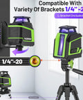360 Degree Laser Level With Pulse Mode And Self Leveling, 165 Feet Range, Three Brightness Levels, Rechargeable Li Ion Battery, Purple Line Laser Tool For DIY Home Projects with 1/4"-20 bracket