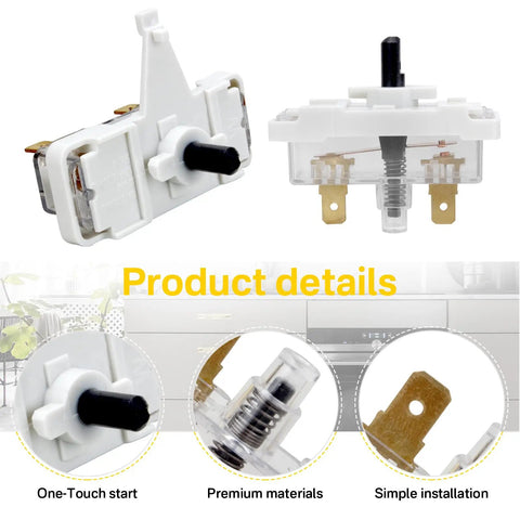 Dryer No Fuss Push To Start Switch Replacement For GE And Hotpoint Dryers Fits Multiple Models Replaces WE4M416 WE4M352 WE4M367 AP4980900